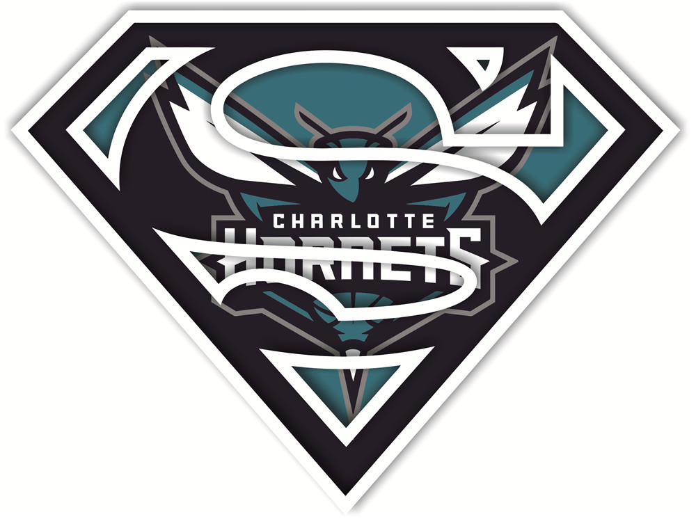 Charlotte Hornets superman iron on heat transfer
